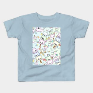 cute cat dango riceball pattern Kids T-Shirt